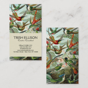 Tarjeta De Visita pintura clásica de la fauna silvestre de comingbir