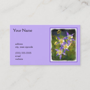 Tarjeta De Visita Pintura Colorado Blue Columbine - Arte Original