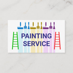 Tarjeta De Visita Pintura Colorida con Raspador de Pinceles
