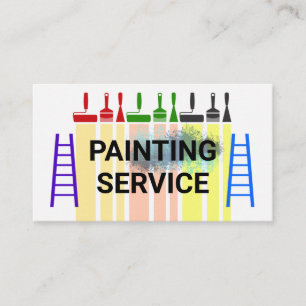 Tarjeta De Visita Pintura Colorida con Rasqueta de Pinceles