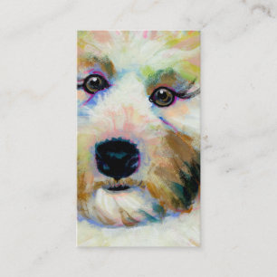 Tarjeta De Visita Pintura colorida del arte del perro de la