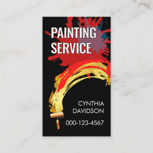 Tarjeta De Visita Pintura con brocha mancha de pintura 