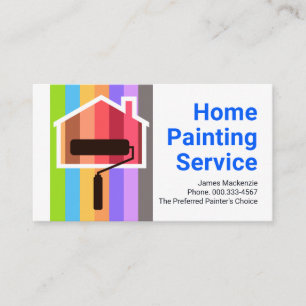 Tarjeta De Visita Pintura con Pincel Hogar Colorido Pintar