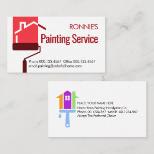 Tarjeta De Visita Pintura con Rodillo de Brocha Tu Hogar