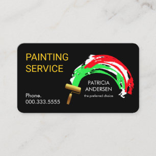 Tarjeta De Visita Pintura con rodillo Salpicadura de pintura