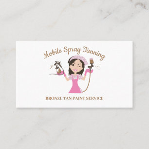 Tarjeta De Visita Pintura corporal en spray de bronceado mujer dibuj