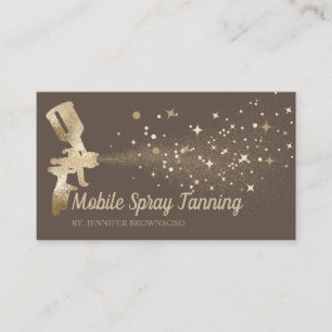 Tarjeta De Visita Pintura corporal móvil Brown Star Gold Tan Spray