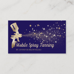 Tarjeta De Visita Pintura corporal móvil Navy Gold Tan en spray