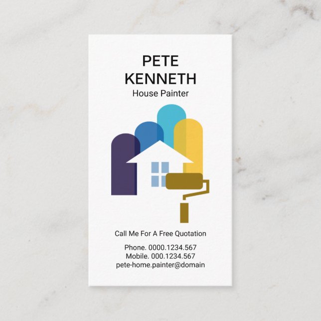 Tarjeta De Visita Pintura creativa de estilo casero en franja (Anverso)