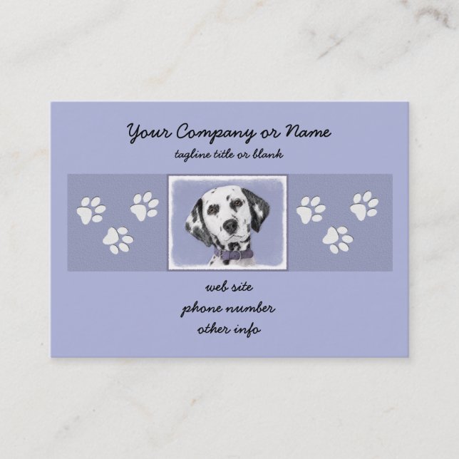 Tarjeta De Visita Pintura dálmata - Arte de perro original (Anverso)