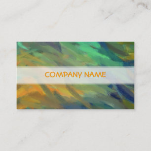 Tarjeta De Visita Pintura de arte abstracto azul Naranja