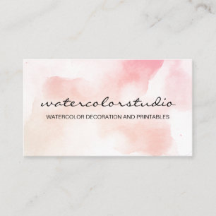 Tarjeta De Visita Pintura de arte en nube rosa abstracto pincel acua