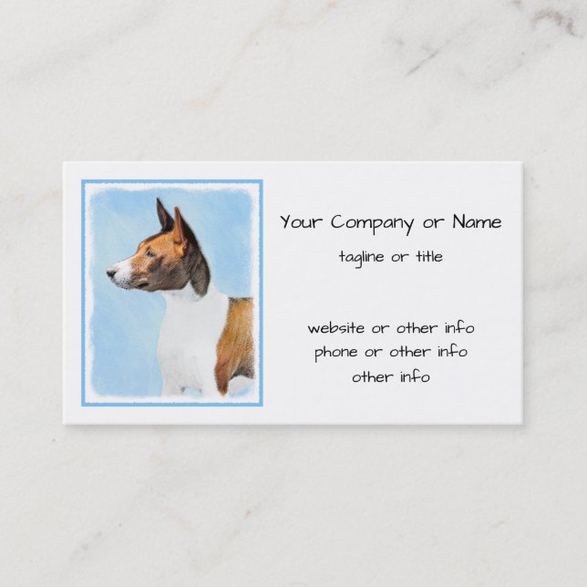 Tarjeta De Visita Pintura de Basenji - Arte original muy bonito (Anverso)