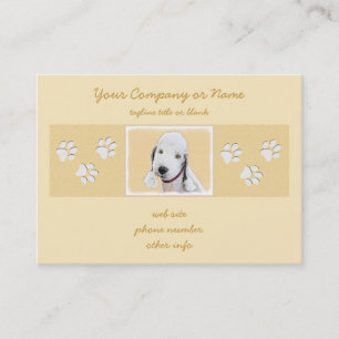 Tarjeta De Visita Pintura de Bedlington Terrier - Original Perro Art