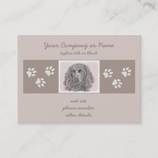 Tarjeta De Visita Pintura de Boykin Spaniel - Arte de Perro Original (Anverso)