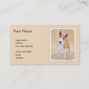 Tarjeta De Visita Pintura de Bull Terrier en miniatura - Original ad