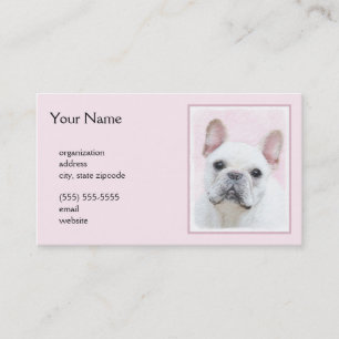 Tarjeta De Visita Pintura de Bulldog francés (crema/blanco) - Arte d