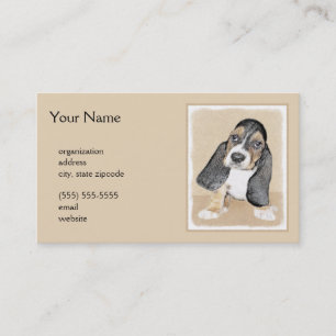 Tarjeta De Visita Pintura de cachorro de abeja de Basset - Arte Perr