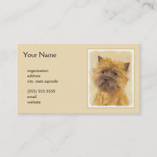 Tarjeta De Visita Pintura de Cairn Terrier - Arte de Perro Original.