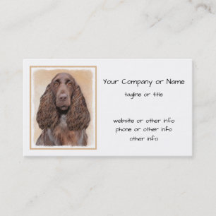 Tarjeta De Visita Pintura de campo español - Arte de perro original 