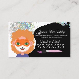 Tarjeta De Visita Pintura de Cara Bonita Pintor de Cara Payaso 