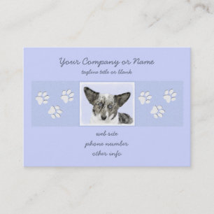 Tarjeta De Visita Pintura de Cardigan Welsh Corgi - Arte Perro Origi