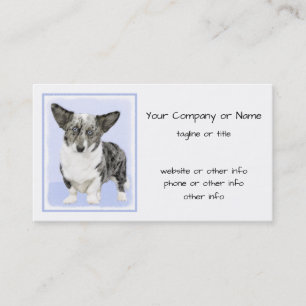 Tarjeta De Visita Pintura de Cardigan Welsh Corgi - Arte Perro Origi