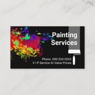 Tarjeta De Visita Pintura de Casa con Salpicaduras de Pintura Colori