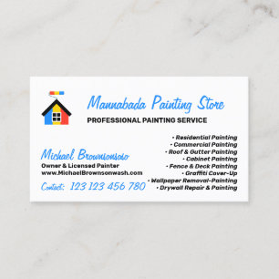Tarjeta De Visita Pintura de Casa Decoración de Hogar Moderna Profes