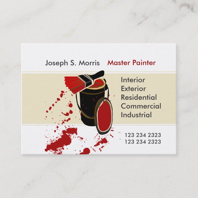 Tarjeta De Visita Pintura de casa experta del artista moderno (Anverso)