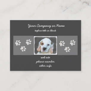 Tarjeta De Visita Pintura de Clumber Spaniel - Arte de Perro Origina