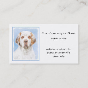 Tarjeta De Visita Pintura de Clumber Spaniel - Arte de Perro Origina