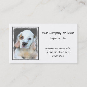 Tarjeta De Visita Pintura de Clumber Spaniel - Arte de Perro Origina