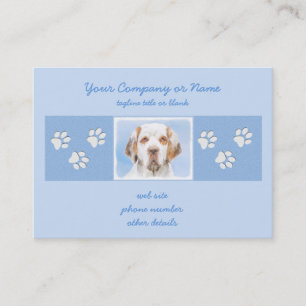 Tarjeta De Visita Pintura de Clumber Spaniel - Arte de Perro Origina