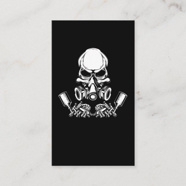 Tarjeta De Visita Pintura de coche de Skull Painter (Anverso)