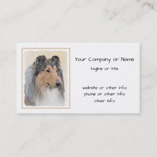 Tarjeta De Visita Pintura de Collie (Rough) - Arte de perro original