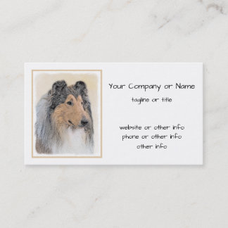 Tarjeta De Visita Pintura de Collie (Rough) - Arte de perro original