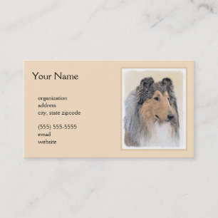 Tarjeta De Visita Pintura de Collie (Rough) - Arte de Perro Original