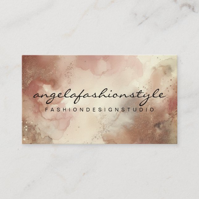 Tarjeta De Visita Pintura de color de agua Abstracto Pincel acuarela (Anverso)