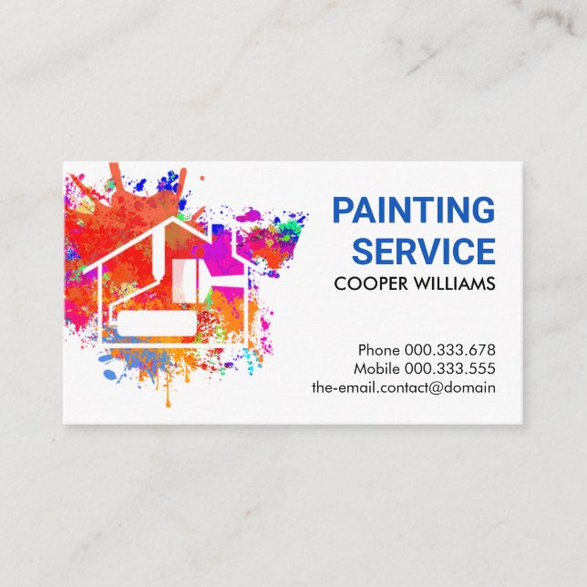 Tarjeta De Visita Pintura de color para el hogar de la bandeja de pi (Anverso)