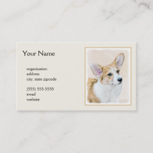 Tarjeta De Visita Pintura de Corgi galés de Pembroke - Arte Perro Or