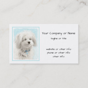 Tarjeta De Visita Pintura de Coton de Tulear - Arte de perro origina