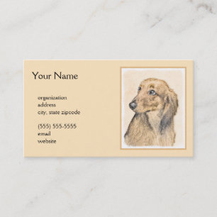 Tarjeta De Visita Pintura de Dachshund (de cabello largo) - Arte ori