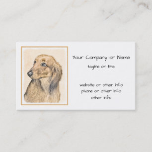 Tarjeta De Visita Pintura de Dachshund (de cabello largo) - Arte Per
