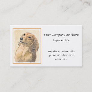 Tarjeta De Visita Pintura de Dachshund (de cabello largo) - Arte Per