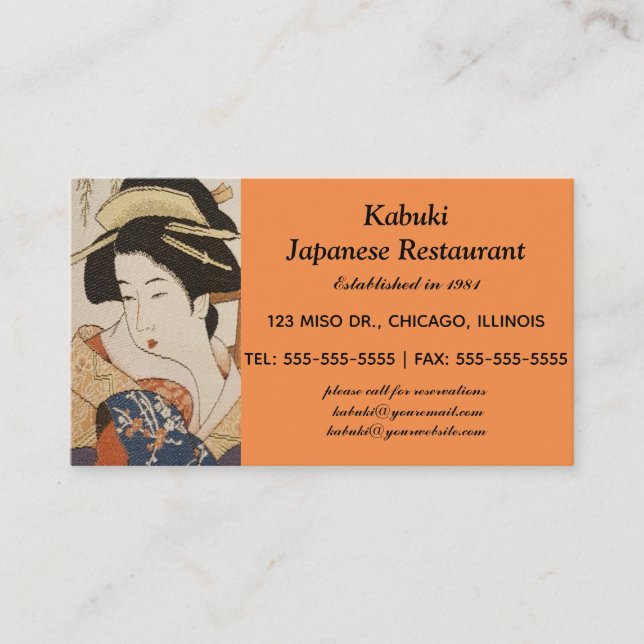 Tarjeta De Visita Pintura de damas japonesas (Anverso)