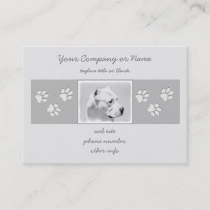 Tarjeta De Visita Pintura de Dogo Argentino - Arte original del perr