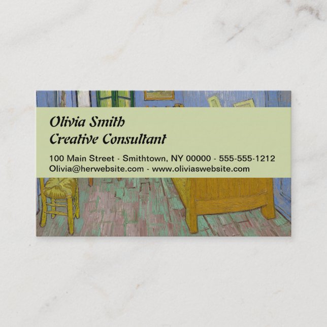 Tarjeta De Visita Pintura de dormitorio Vincent Van Gogh (Anverso)