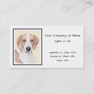 Tarjeta De Visita Pintura de Foxhound estadounidense - Arte de Perro