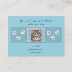 Tarjeta De Visita Pintura de gatos en la mesa gris - Arte de gatos o